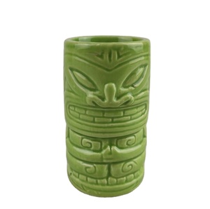 Tazza da vasaio in ceramica alta 450ML di Tiki verde Lime 450ML tazza da Bar <span class=keywords><strong>Tikki</strong></span> hawaiana - Product Image 1
