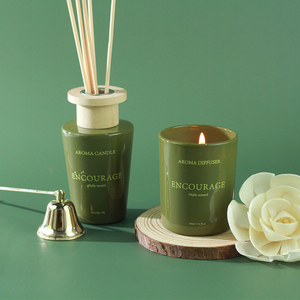 Tarro de cristal de lujo ecológico, velas de cera de Gel perfumadas, difusor de caña, velas aromáticas personalizadas, juego de regalo de ambientador para el hogar - Product Image 4