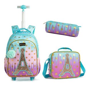 Mochila escolar desmontable para niños, mochila para estudiantes, bolsas impermeables para niños, mochila escolar con <span class=keywords><strong>ruedas</strong></span> - Product Image 4