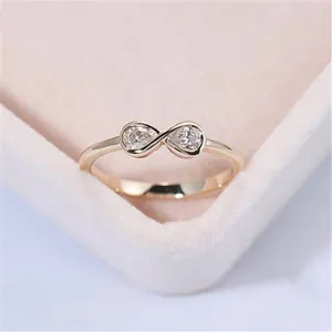Daochong Custom Pear Shaped Cut Diamond 925 Sterling Sliver Infinity Wedding Ring