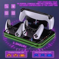 Honcam PS5 Portal Controller Accessoires Charging Dock Console Cooling Stand Headset Holder pour Playstation 5 Slim Console