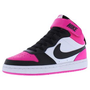 Scarpe Nike Court Borough Mid 2 GS per Ragazze, Bianche e Nere, Stile Basket in Rosa Intenso - Product Image 5