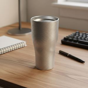 Vaso Térmico SHENYU 3K de Fieltro de Carbono Plateado con Tejido Twill de 5mm de Grosor, Ligero y Aislado, Resistente al Calor hasta 200°C, para Cerveza y Uso Diario - Product Image 1
