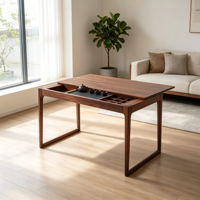 Table à thé chinoise en bois massif avec plateau d'égouttage dissimulé, bureau à thé pour la maison, le bureau, la villa, l'hôtel, vente en gros, OEM, ODM