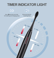 Cepillo de Dientes Eléctrico Sónico Inteligente Recargable con 5 Modos, Ultrasónico, Negro, IPX7, con Estuche de Viaje