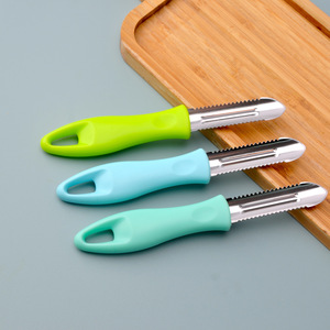 Cuchillo de Plástico y Acero Inoxidable, Raspador Manual de Escamas de Pescado, Utensilios de Cocina - Product Image 1