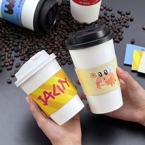 Funda de Papel Corrugado Simple Personalizada, Doble Pared, Desechable, Biodegradable, Ecológica, para Vasos de Café, con Logotipo para Bebidas Calientes para Llevar - Product Image 4