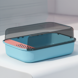 Venta Directa: <span class=keywords><strong>Arenero</strong></span> Redondo Grande de Plástico Ecológico para Gatos con Espacio Interior de 20L, Fácil de Limpiar, Kit de Accesorios para Inodoro - Product Image 4