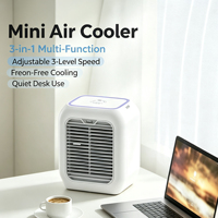 Ventilateur de climatisation miniature pour le camping en plein air, tendance, portable, avec réservoir d'eau et lumière d'ambiance colorée