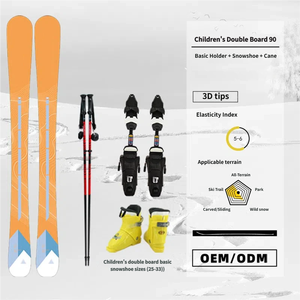 Ensemble de planches de <span class=keywords><strong>ski</strong></span> pour enfants débutants, best-seller, double planche, <span class=keywords><strong>fixation</strong></span>, noyau en bois de peuplier, 90 cm, hiver, écologique - Product Image 3