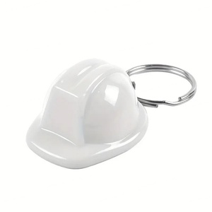 Llavero con Mini Casco de Seguridad Blanco y Amarillo, Regalo Novedoso para Trabajadores de la Construcción - Product Image 4