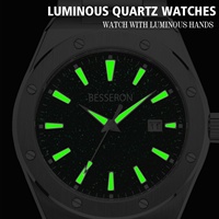 Montre pour homme de luxe en acier inoxydable avec mouvement à quartz, cadeau d'affaires, logo personnalisé, résistante à l'eau 5 BAR