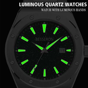 Montre de luxe pour homme, cadeau d'affaires, logo personnalisé, acier inoxydable, cadran étoilé, montre élégante, résistante à l'eau - Product Image 4