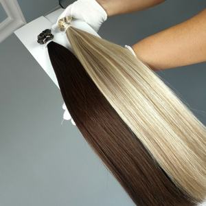 Extensiones de cabello de queratina Jasmine Beauty Ombreflat con punta plana, extensiones de cabello humano Remy de doble trama con punta Nano I, Y, K, plana y en forma de U. - Product Image 3