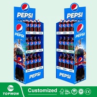 Support d'affichage en carton ondulé de haute qualité, présentoir de sol pour la vente au détail, présentoir personnalisé pour les boissons, la bière, le vin, les bouteilles d'eau