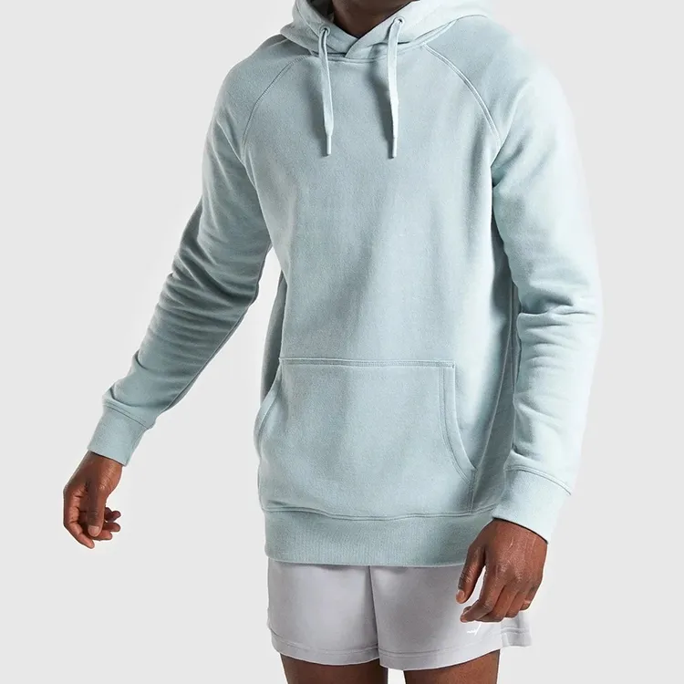 Premium quality winter wear unisex 380gsm hoodies bulk plain blue pima cotton hoodie
