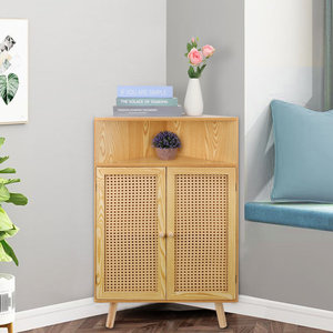 Богемный стиль, прочный высококачественный завод, оптовая продажа, производство деревянных угловых шкафов из ротанга для дома - Product Image 1