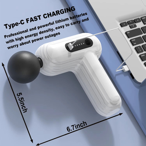 Regalo de mujer rosa púrpura lindo Mini pistola de masaje pantalla táctil de 12 velocidades pistola de masaje muscular de tejido profundo silencioso - Product Image 4