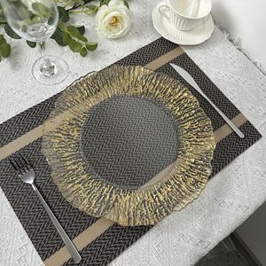 Nouvelle décoration de Noël et de mariages Vintage Round Design Gold Edge Reef en plastique Hot Gold Plate Eco-Friendly - Product Image 3