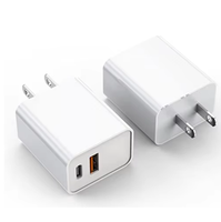 Chargeur USB Type-C double port 20W PD QC3.0, design compact, tension universelle, charge rapide pour écouteurs, téléphone, tablette, ordinateur portable