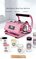 Machine de transfert de chaleur multifonction manuelle, équipement de presse à chaud électrique pour tasses avec isolation pour transferts sur mugs