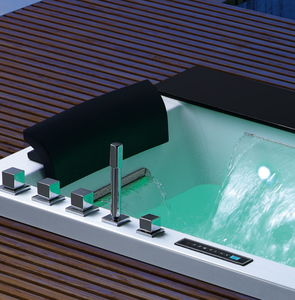 AFFINARE-Baignoire en acrylique encastrée de 1.7m <span class=keywords><strong>avec</strong></span> hydromassage pour jacuzzi, bain à remous intégré, pour intérieur, appartement, salle de bain, 1 personne - Product Image 6