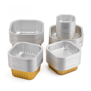 Small <b>Disposable</b> Cake Baking Cups Custom Colored 100ml <b>Aluminum</b> <b>Foil</b> Recyclable Food Grade Baking Containers with LIDS Packaging - Product Image 5