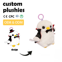 Porte-clés en peluche personnalisé en gros directement de l'usine, hibou en tissu super doux avec rembourrage en coton PP, suspendoirs de sac en peluche personnalisés