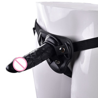 Dildo en silicone portable pour lesbiennes, Dildo strap-on, Pénis portable avec harnais en PU mat souple, Jouets sexuels pour femme