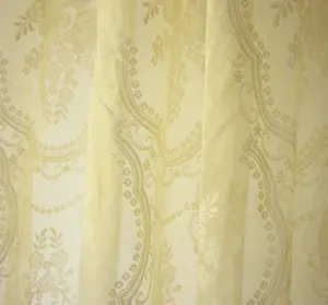 Nouvel arrivage tissu de rideau en dentelle 100% polyester utilisé pour la décoration de la maison