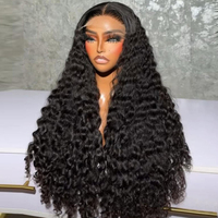Perruque bouclée indienne naturelle de Birmanie, perruque frontale en dentelle HD complète de 40 pouces, vente en gros, perruque sans colle en cheveux humains vierges bruts péruviens 12A