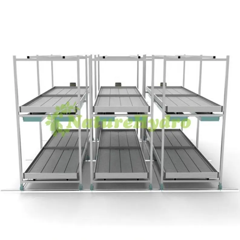 Hydro ponic 4*8 Fuß Tray Metall Doppeldecker Schiebe gestell System für Grow