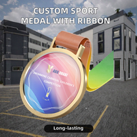 Médaille de récompense sportive en verre cristal personnalisée 2026 pour le karaté, avec ruban coloré, techniques d'impression UV, trophées et plaques – Vente en gros