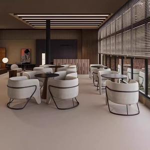 Modern Round <b>Sofa</b> Chair Set With <b>Gold</b> Frame For Office Reception And Waiting Area C269 - Product Image 5