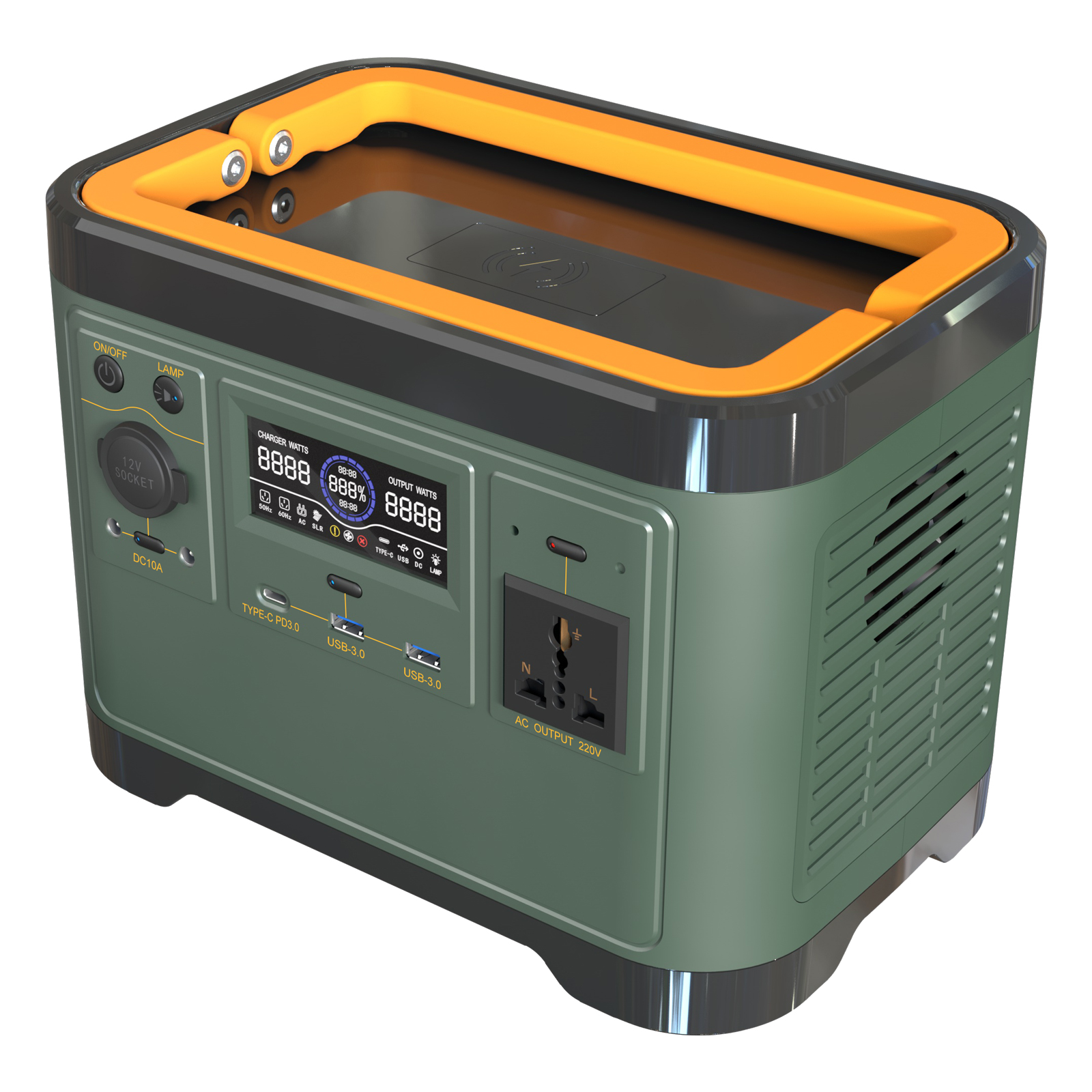 PowMr для дома и улицы солнечная электростанция 600W 120V/240V 577AH беспроводной зарядки портативный Power Bank портативный электростанции