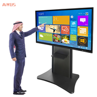 Tableau blanc interactif intelligent tout-en-un Aiyos 100 pouces avec écran 4K, système Android double, téléviseur intelligent