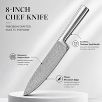 TOALLWIN Nouveau produit : Ensemble de couteaux de cuisine en acier inoxydable 16 pièces, motif Damas, manche creux, avec bloc de rangement