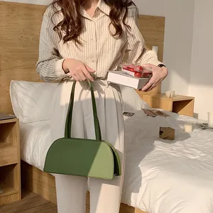 卸売女性用ハンドバッグカスタムロゴ新しい韓国ファッション無地女性用シングルショルダーバッグ人気の女性用ハンドバッグ