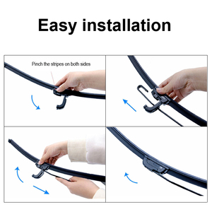 LHD ve RHD evrensel U kanca araba sileceği bıçakları 14 "16" 17 "18" 19 "20" 21 "22" 24 "26" doğal kauçuk şerit cam silecekleri - Product Image 5