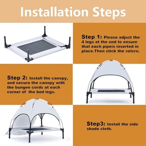 Cane di raffreddamento traspirante <span class=keywords><strong>lettino</strong></span> per cani all'aperto <span class=keywords><strong>amaca</strong></span> per animali domestici <span class=keywords><strong>da</strong></span> esterno cuccia per animali <span class=keywords><strong>da</strong></span> esterno con tettoia rialzata per cani letto - Product Image 4