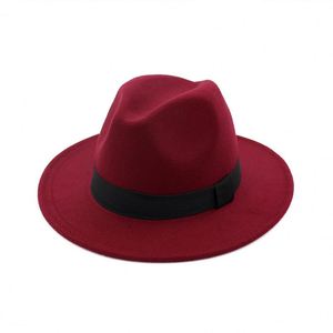 Chapeau Panama Souple Unisexe X3011 en Feutre de Laine avec Ruban et Boucle, Taille Ajustable, Chapeau Fedora Formel Décoré de Corde - Product Image 1