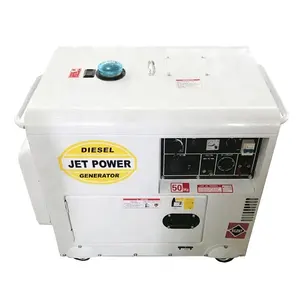 Movable Electric Start Three Phase 5.0KW 5.5KVA Small Air Cooling Slient Diesel Generator Set With Engine