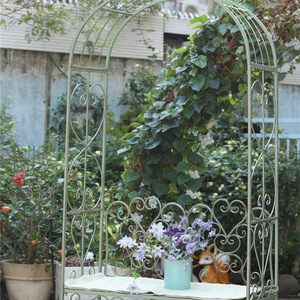 Arco Doppio a <span class=keywords><strong>Cuore</strong></span> in Ferro Battuto, Moderno e Minimalista, per Esterni, Supporto per Fiori, Porta Vasi, Scaffale per Giardino e Cortile - Product Image 6