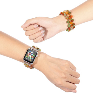 Encanto hecho a mano elástica tramo de imitación pulsera de perlas de cristal de las mujeres Apple Watch <span class=keywords><strong>Serie</strong></span> 3 2 1 - Product Image 6