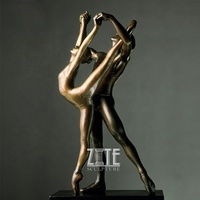 Statue en bronze de fille dansant le ballet, sculpture de ballerine, décoration de bureau