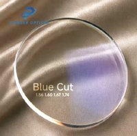 Lentilles de lunettes optiques monofocales CR39 1.56 1.61 anti-lumière bleue avec revêtement HMC UV420, base 2C, prix usine Danyang