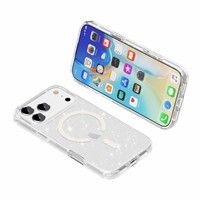 Coque de téléphone magnétique antichoc à paillettes pour iPhone 17 Pro Max – Coque transparente de haute qualité