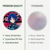 Personalizado 3D Lenticular Pin insignias Anime Metal llavero/bolso encanto al por mayor para la colección de mercancías OEM personalizado