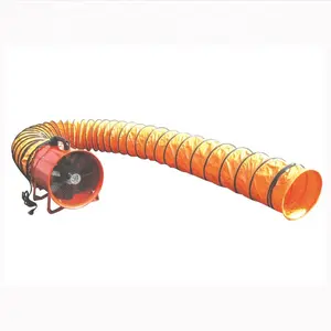 220V/50Hz 12 Inches 300mm Portable Industrial Ventilator Axial Blower Workshop Extractor With Duct 5mtr - Orange