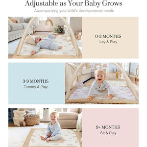 MaiBeiBi-Alfombra de juego para bebés, tapete grande de lujo para gimnasio con 6 juguetes y <span class=keywords><strong>12</strong></span> tarjetas de hito para bebés y niños pequeños - Product Image 3
